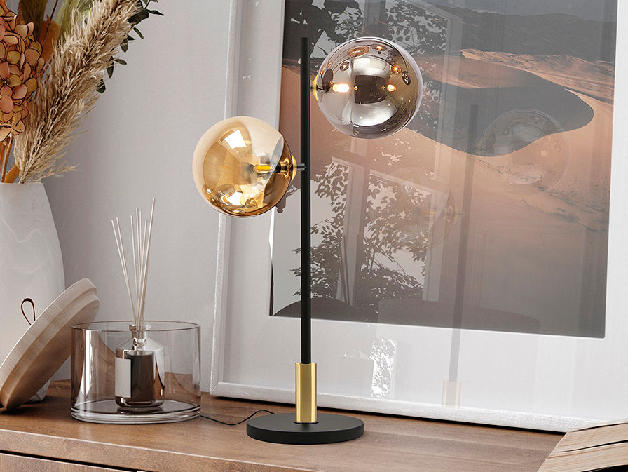 DARK - BLACK-BRASS TABLE LAMP 2L