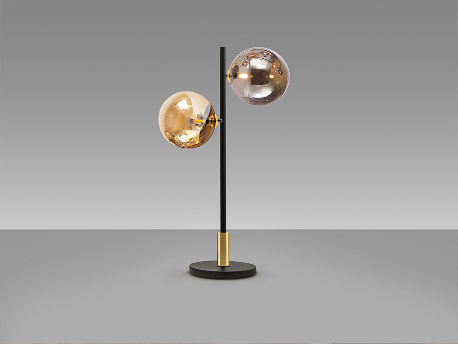 DARK - BLACK-BRASS TABLE LAMP 2L