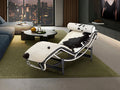 LECO - CHAISE LONGUE COWHIDE WHITE/BLAC