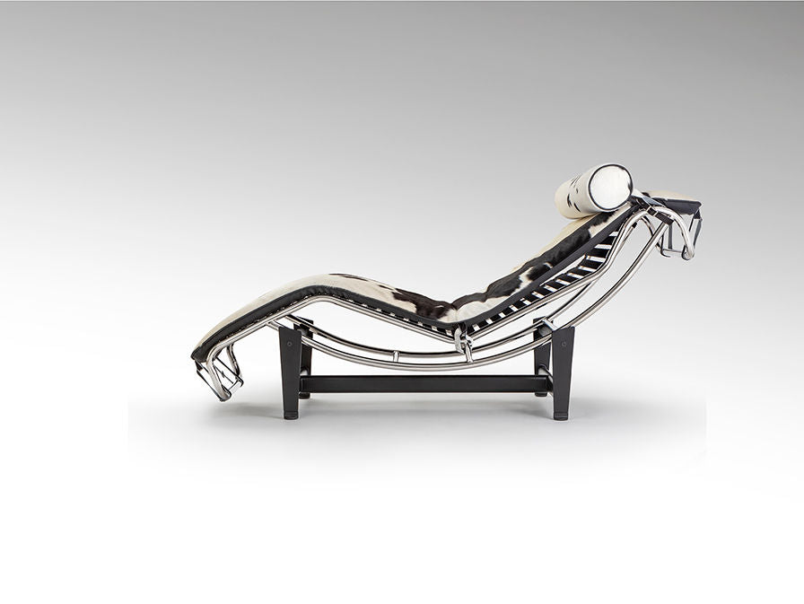 LECO - CHAISE LONGUE COWHIDE WHITE/BLAC