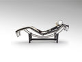 LECO - CHAISE LONGUE COWHIDE WHITE/BLAC