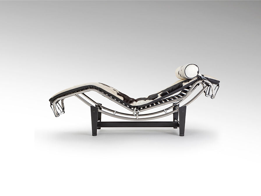 LECO - CHAISE LONGUE COWHIDE WHITE/BLAC