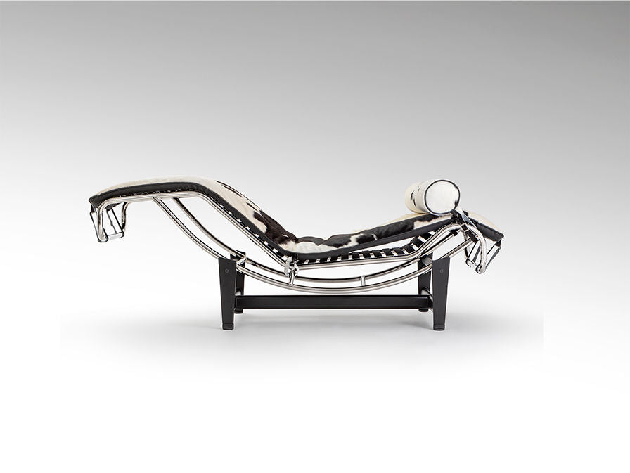 LECO - CHAISE LONGUE COWHIDE WHITE/BLAC