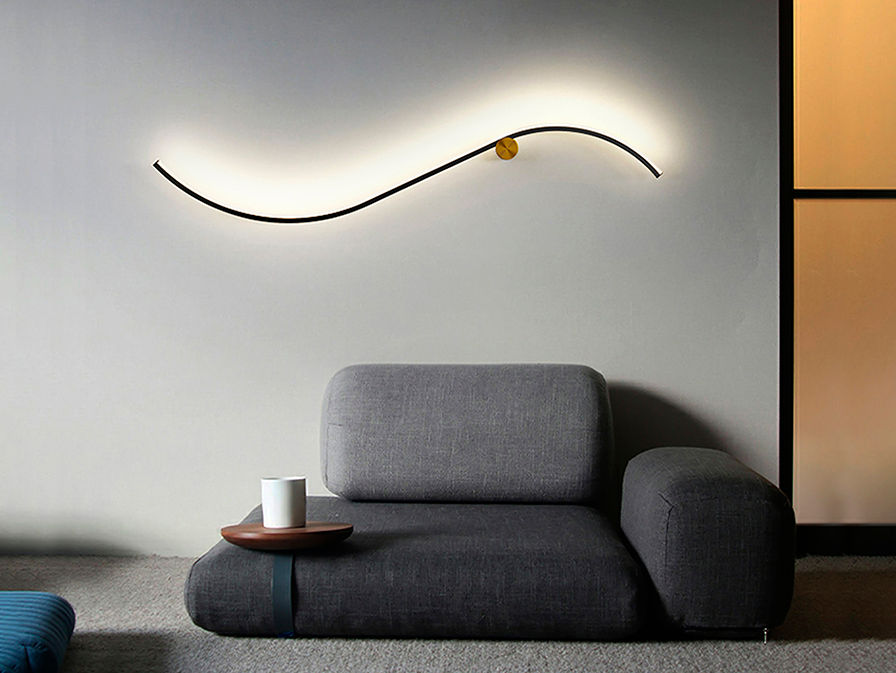 SILOE - BLACK-GOLD WALL LAMP