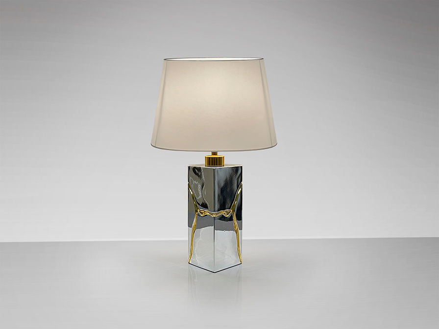 OCEAN - TABLE LAMP 1L CHROME-GOLD LEAVES