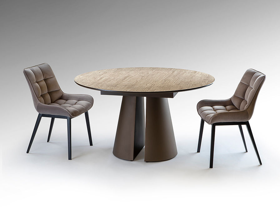 SAMARA - DINING TABLE - TRAVERTINE/BROWN