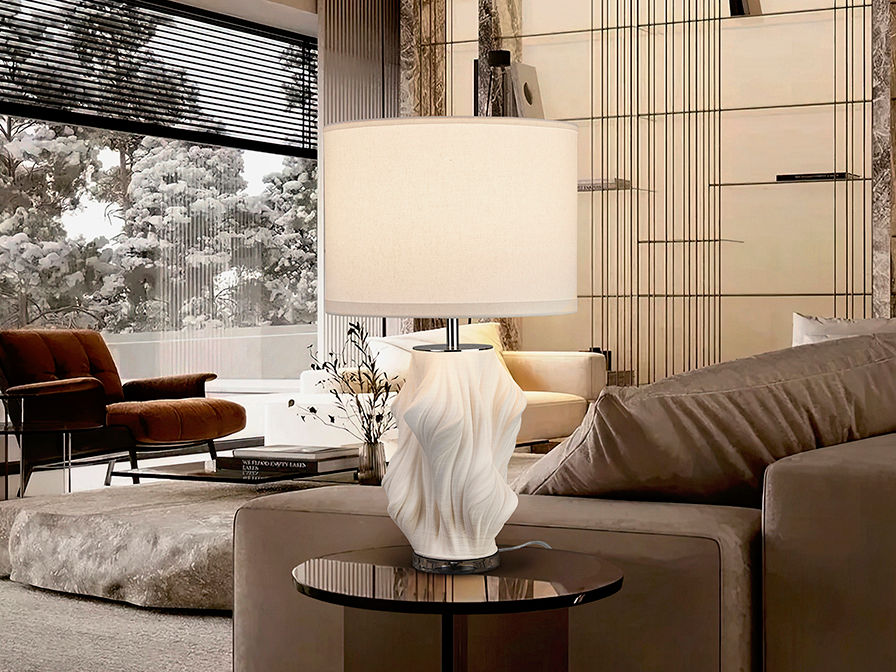 KAOS - TABLE LAMP 1L CERAMIC-WHITE
