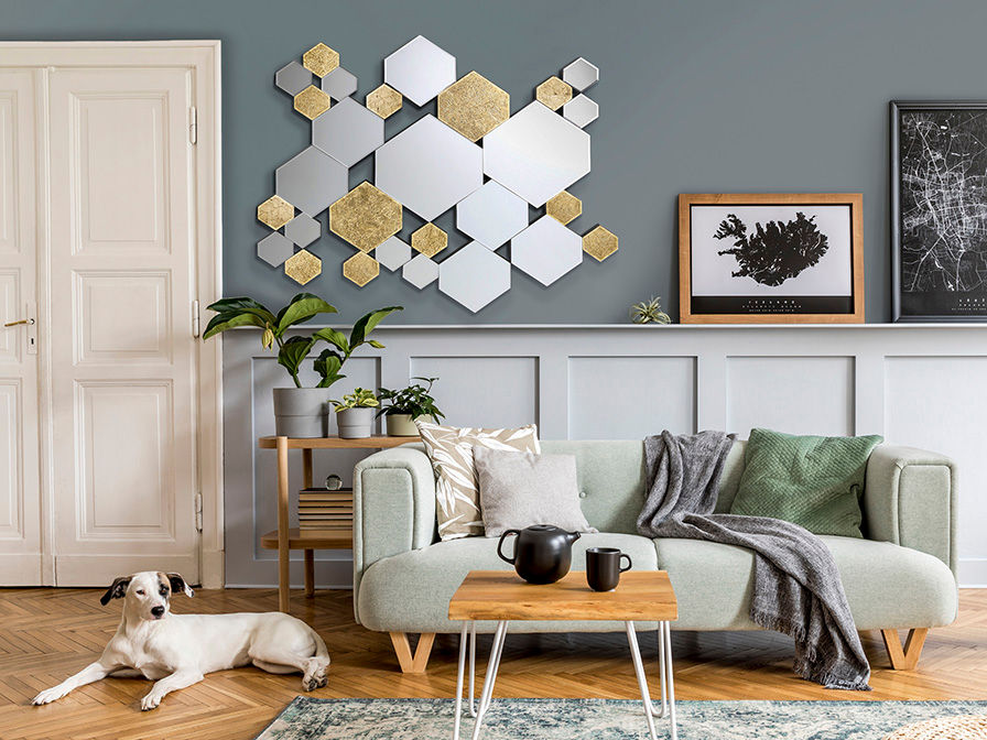 Schuller Nadia 521192 Mirror Gold Leaf Hexagon