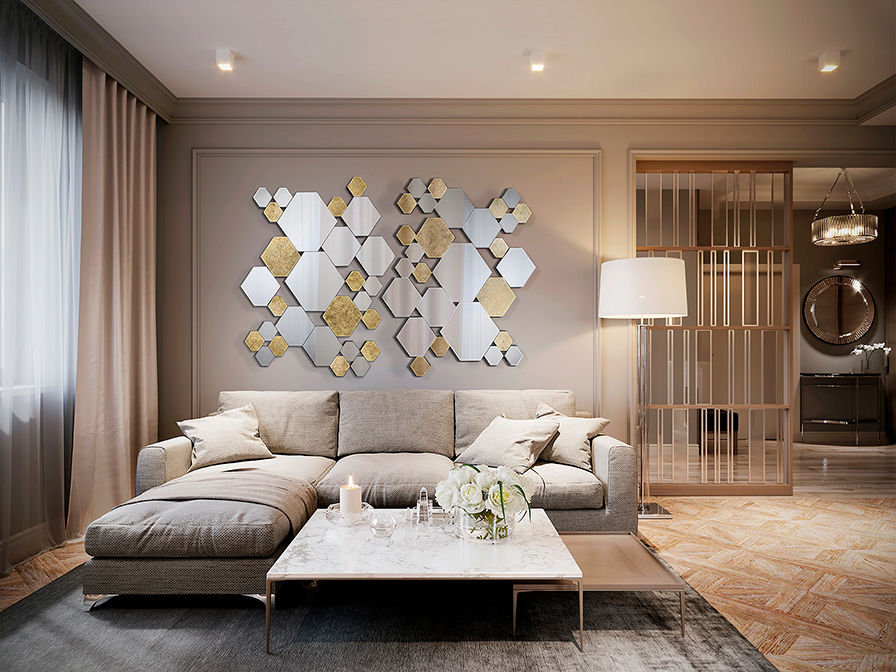 Schuller Nadia 521192 Mirror Gold Leaf Hexagon