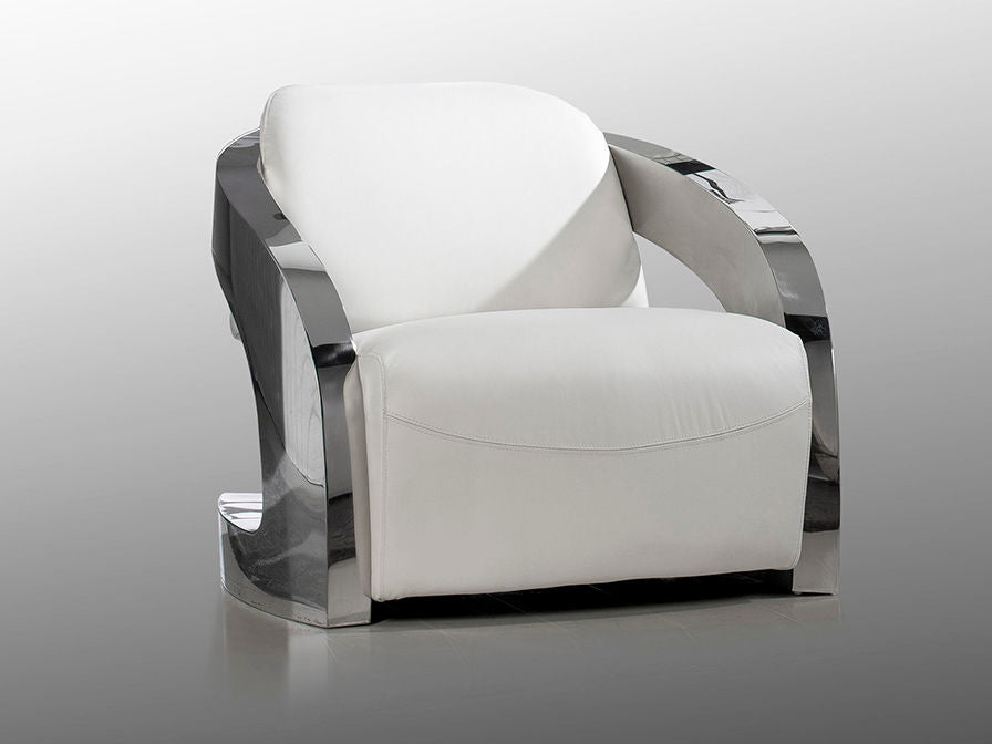 ·AMANDA· ARMCHAIR, STEEL AND WHITE