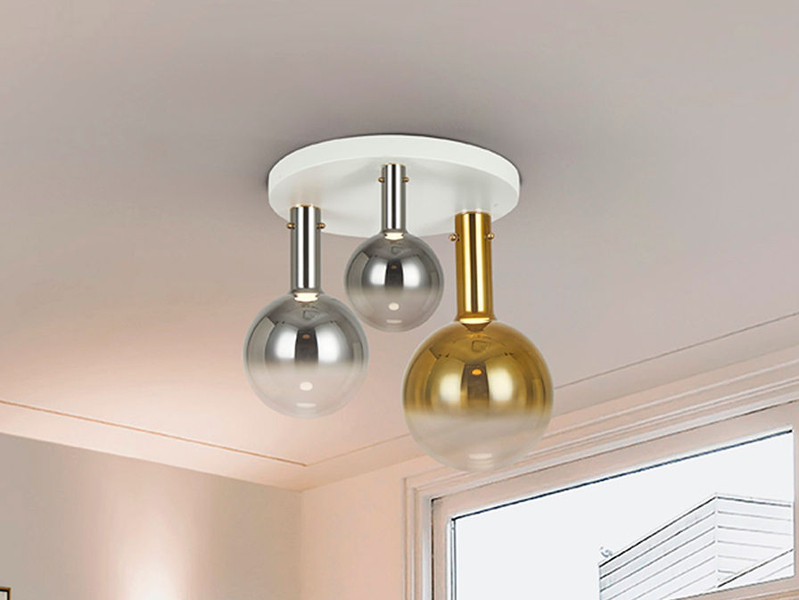 Matices Ceiling Lamp 3L Matt White Smoke Gold