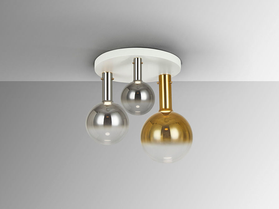 Matices Ceiling Lamp 3L Matt White Smoke Gold