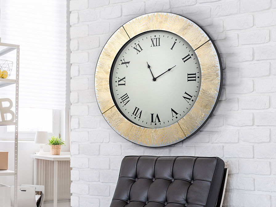 AURORA Gold Clock Ø60