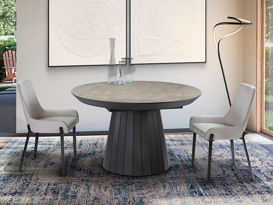 KORIA - DINING TABLE - STONE/BLACK