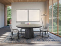 KORIA - DINING TABLE - STONE/BLACK