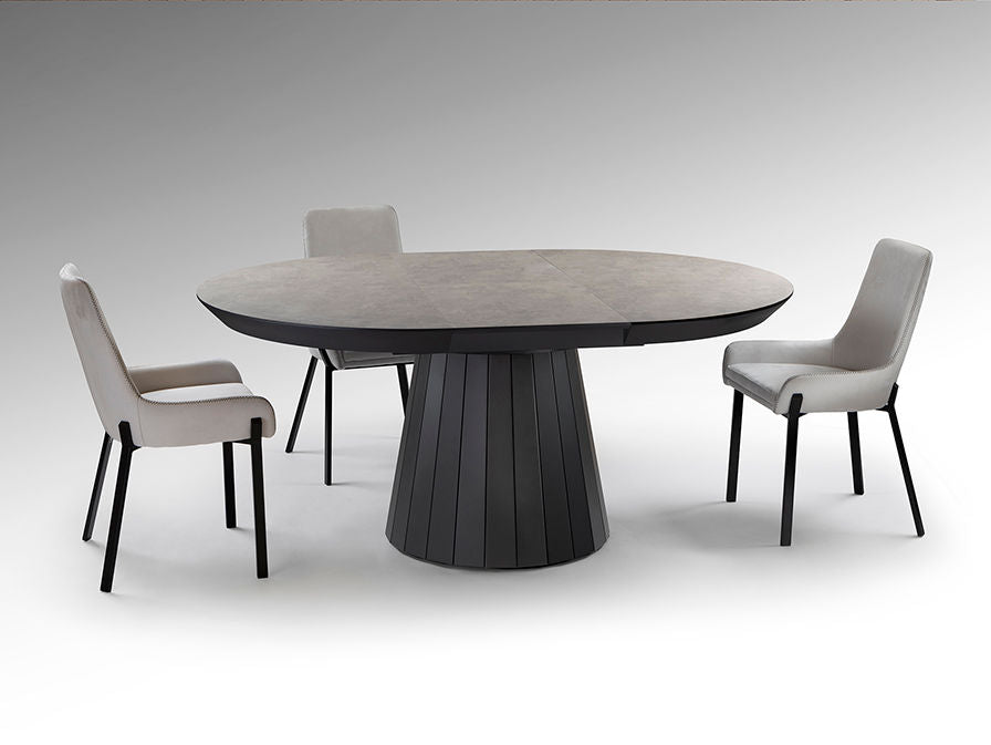 KORIA - DINING TABLE - STONE/BLACK