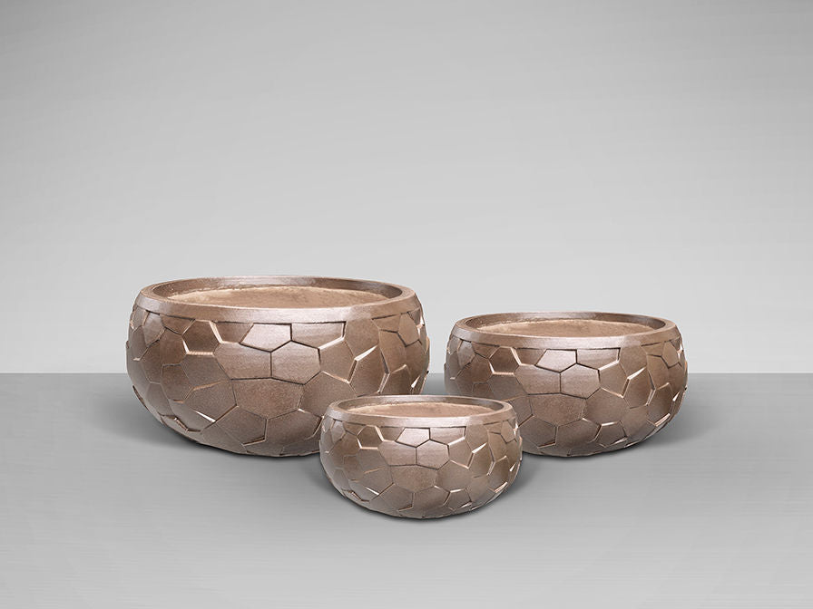 CANELA- SET 3 PLANTERS- BRONZE