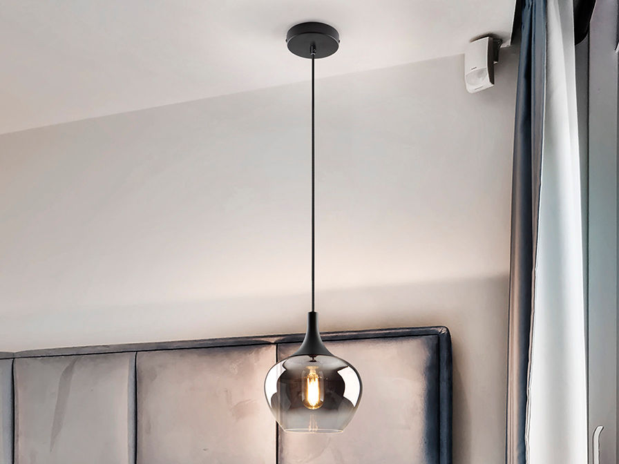 OPAZ-LAMP 1L BLACK/SMOKE D19
