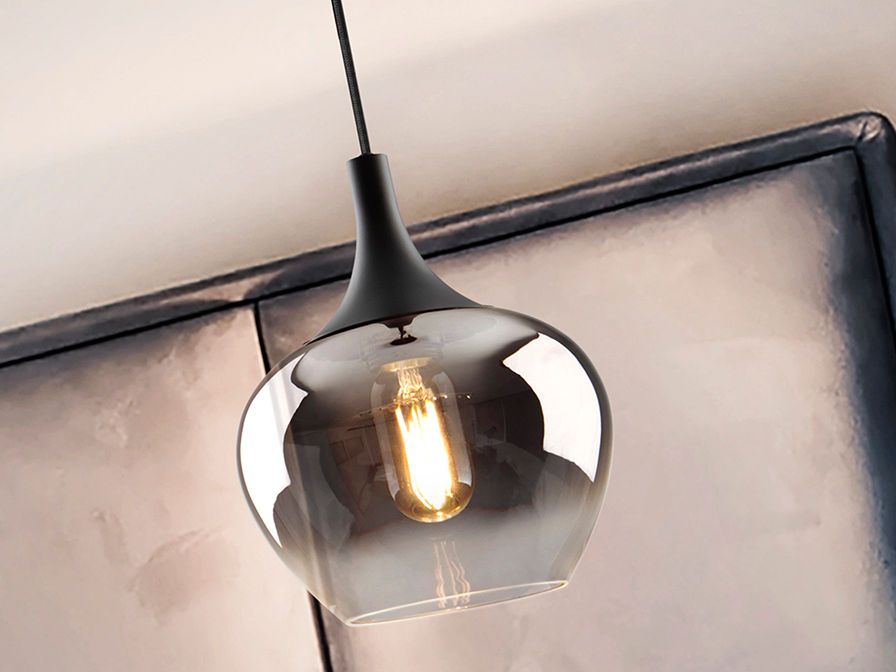 OPAZ-LAMP 1L BLACK/SMOKE D19