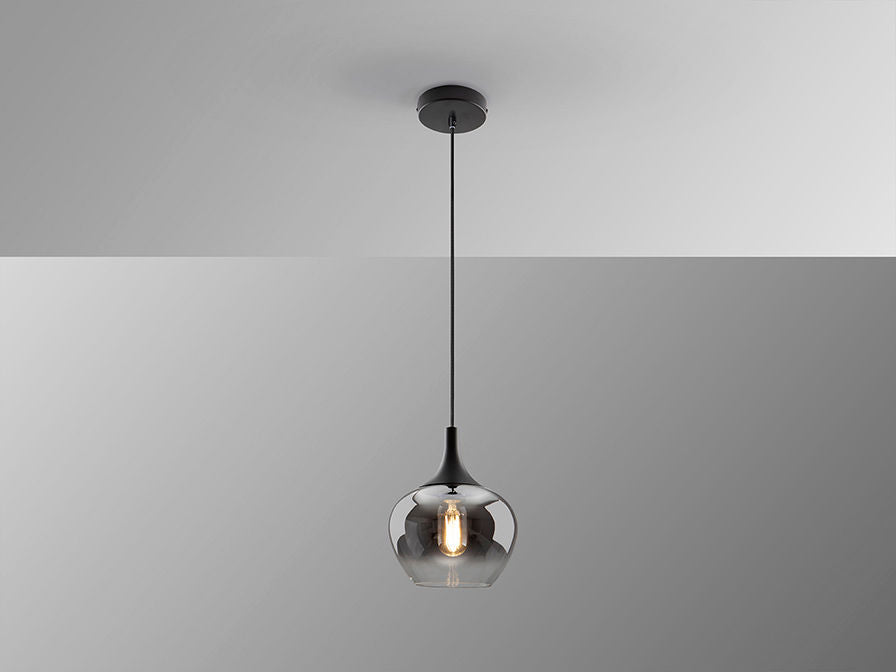 OPAZ-LAMP 1L BLACK/SMOKE D19