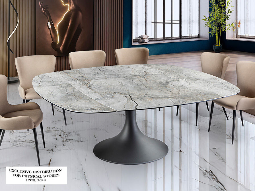 Alina 629485 Extendable Dining Table Grey/B