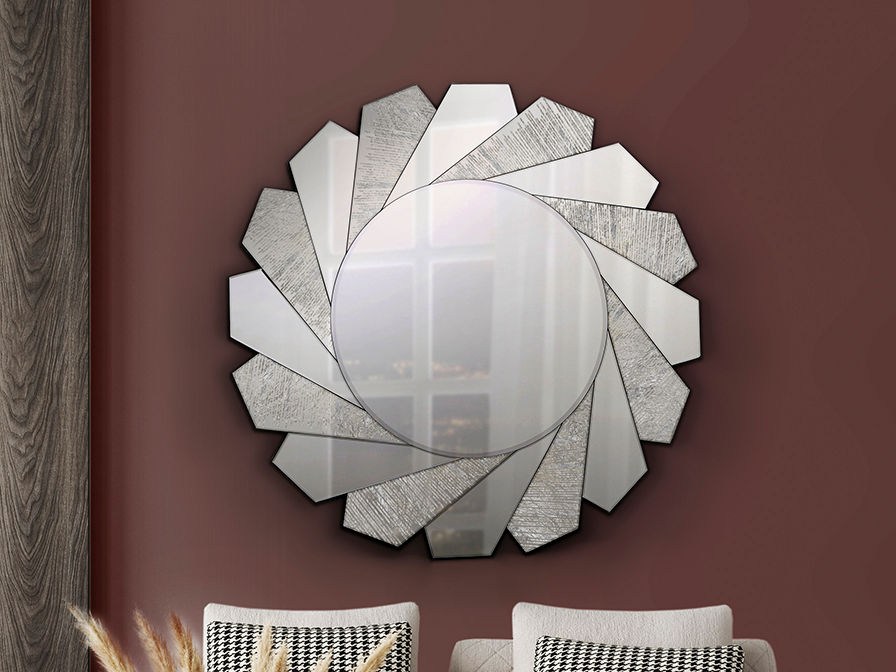 ·FLAVIA· MIRROR Ø100 CM SILVER