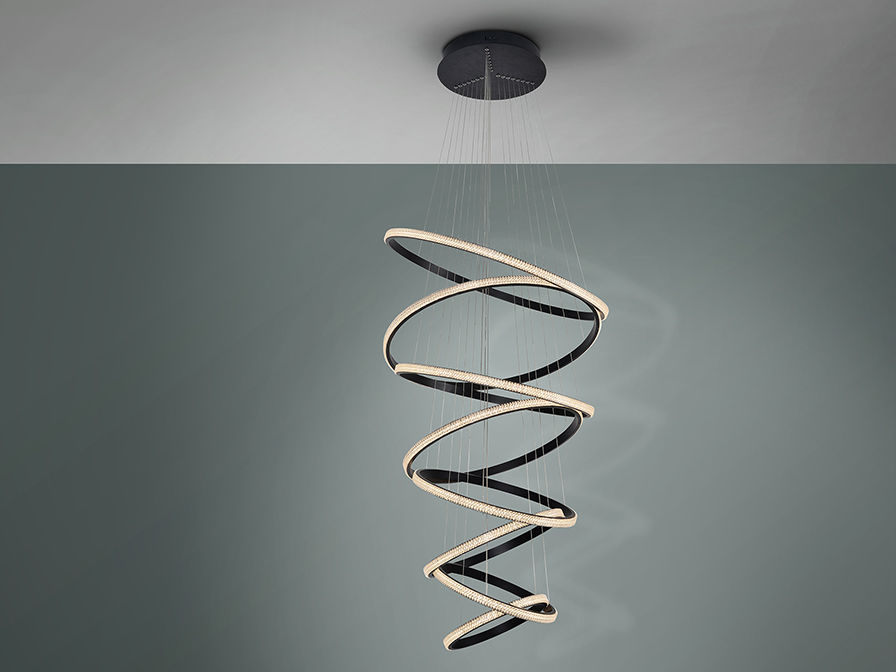 RING - LAMP 8 BLACK RINGS, 3000K DIMMABL