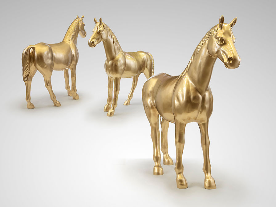 PEGASO- LARGE HORSE FIGURE, GOLD