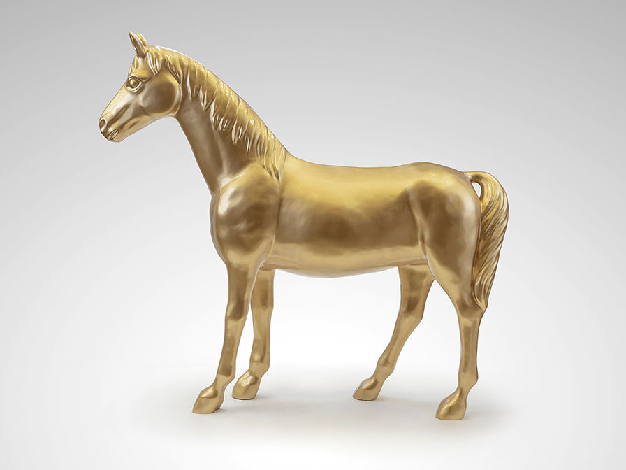 PEGASO- LARGE HORSE FIGURE, GOLD