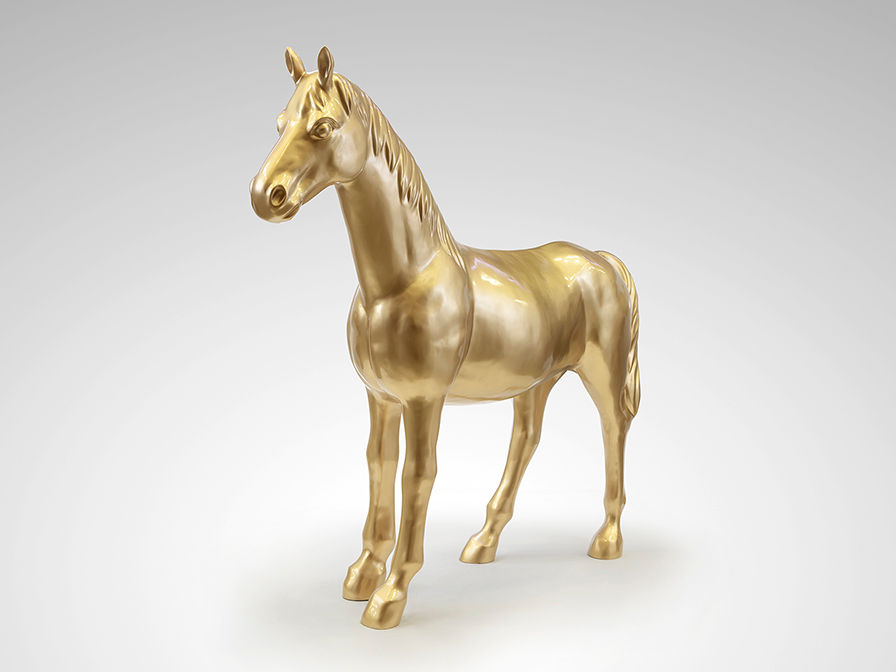 PEGASO- LARGE HORSE FIGURE, GOLD