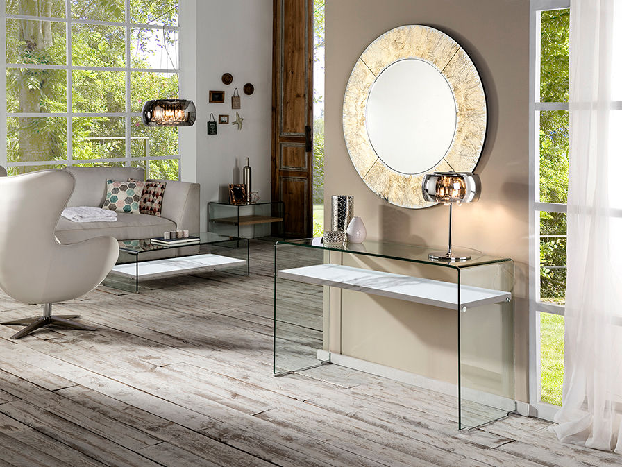 ·SONOMA·CONSOLE TABLE GLASS/WHITE