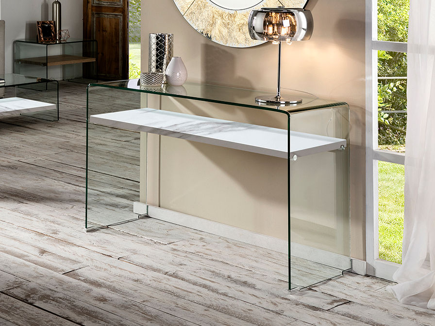 ·SONOMA·CONSOLE TABLE GLASS/WHITE