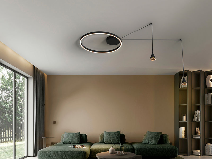 CONIC- CEILING LAMP 2L BLACK/BRONZE