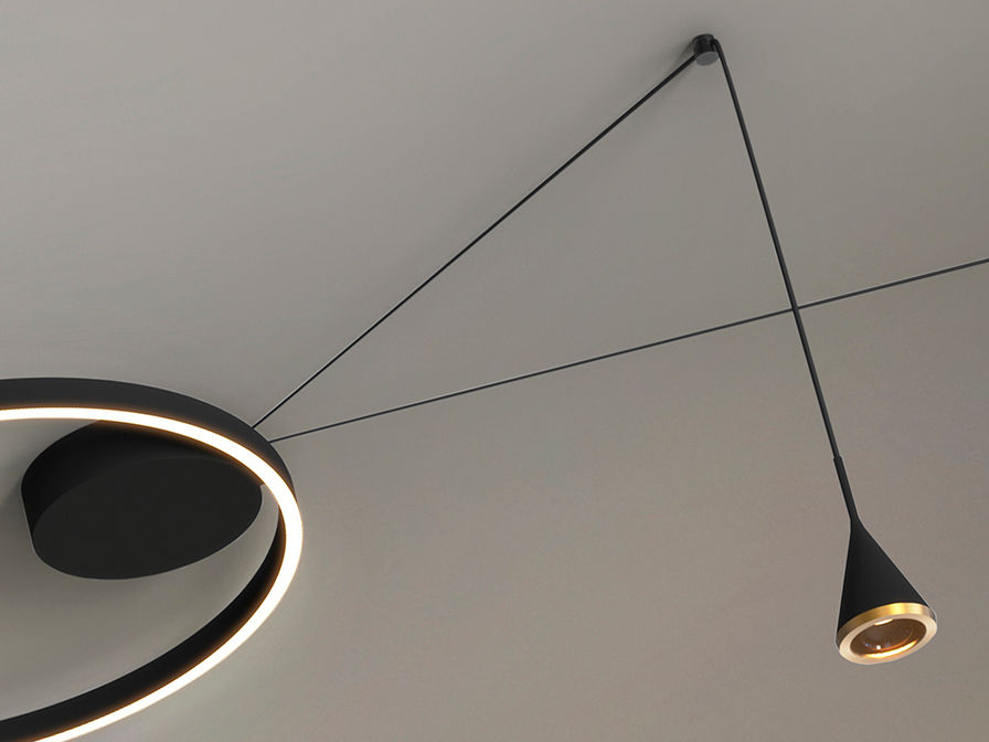 CONIC- CEILING LAMP 2L BLACK/BRONZE