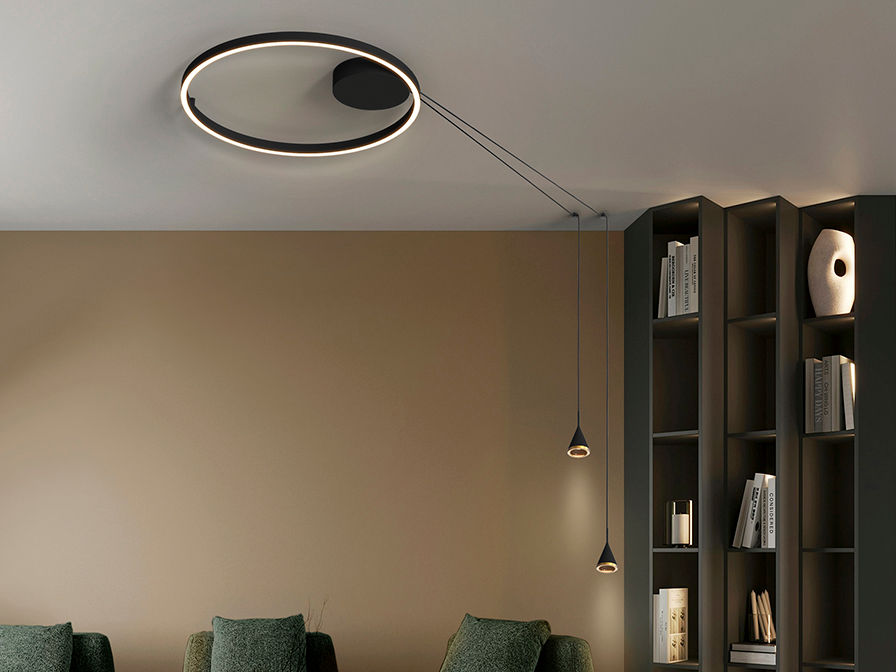 CONIC- CEILING LAMP 2L BLACK/BRONZE