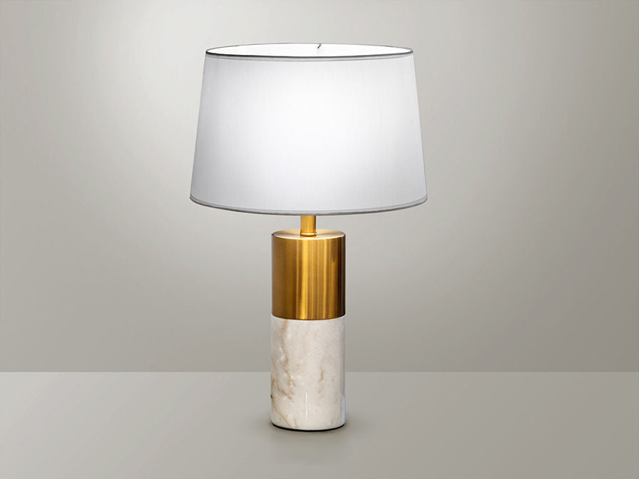 Lucian Table Lamp 1L. White Marble