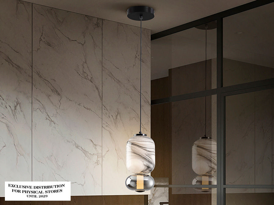 SCHULLER Bianca 1 Light Pendant Veined/Smoke 798860