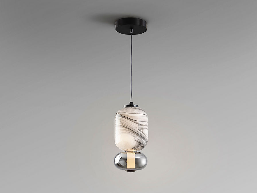 SCHULLER Bianca 1 Light Pendant Veined/Smoke 798860