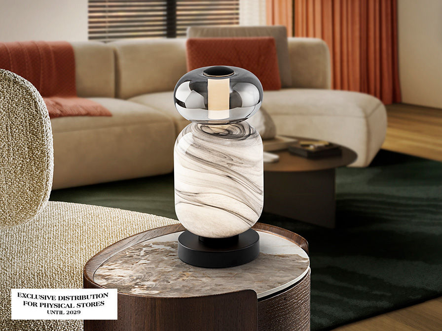 BIANCA -TABLE LAMP 1L- VEINED/SMOKE