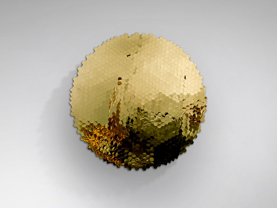 MATRIX - GOLD-PLATED STEEL BAS-RELIEF