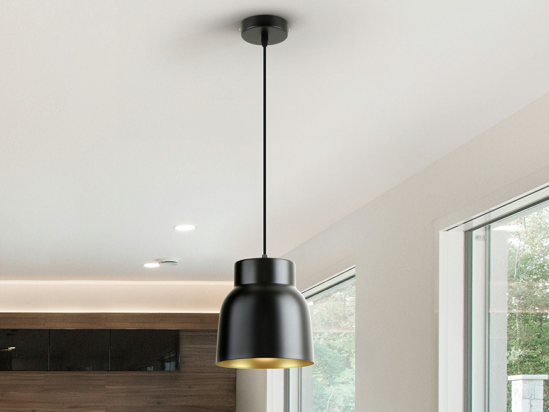 I3 - VULCANO - LAMP 1L - BLACK/GOLDEN