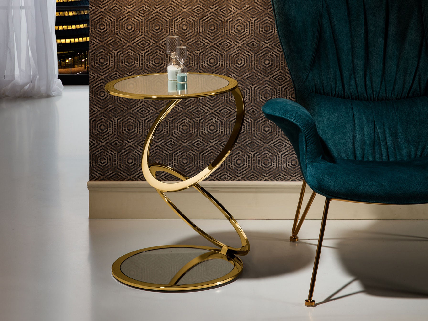·AROS· SIDE TABLE, GOLDEN Ø45