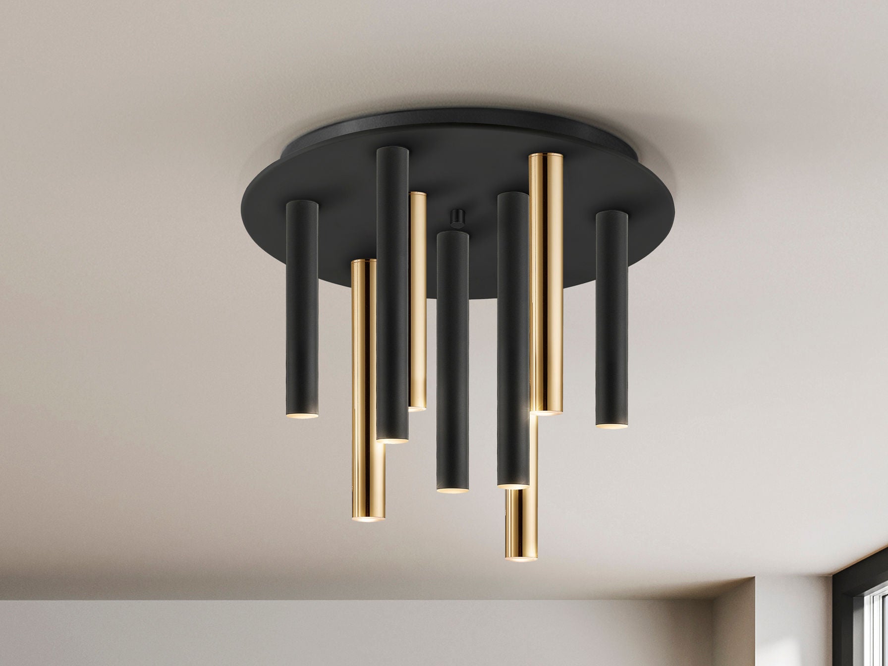·VARAS· CEILING LAMP GOLD/BLACK 9L