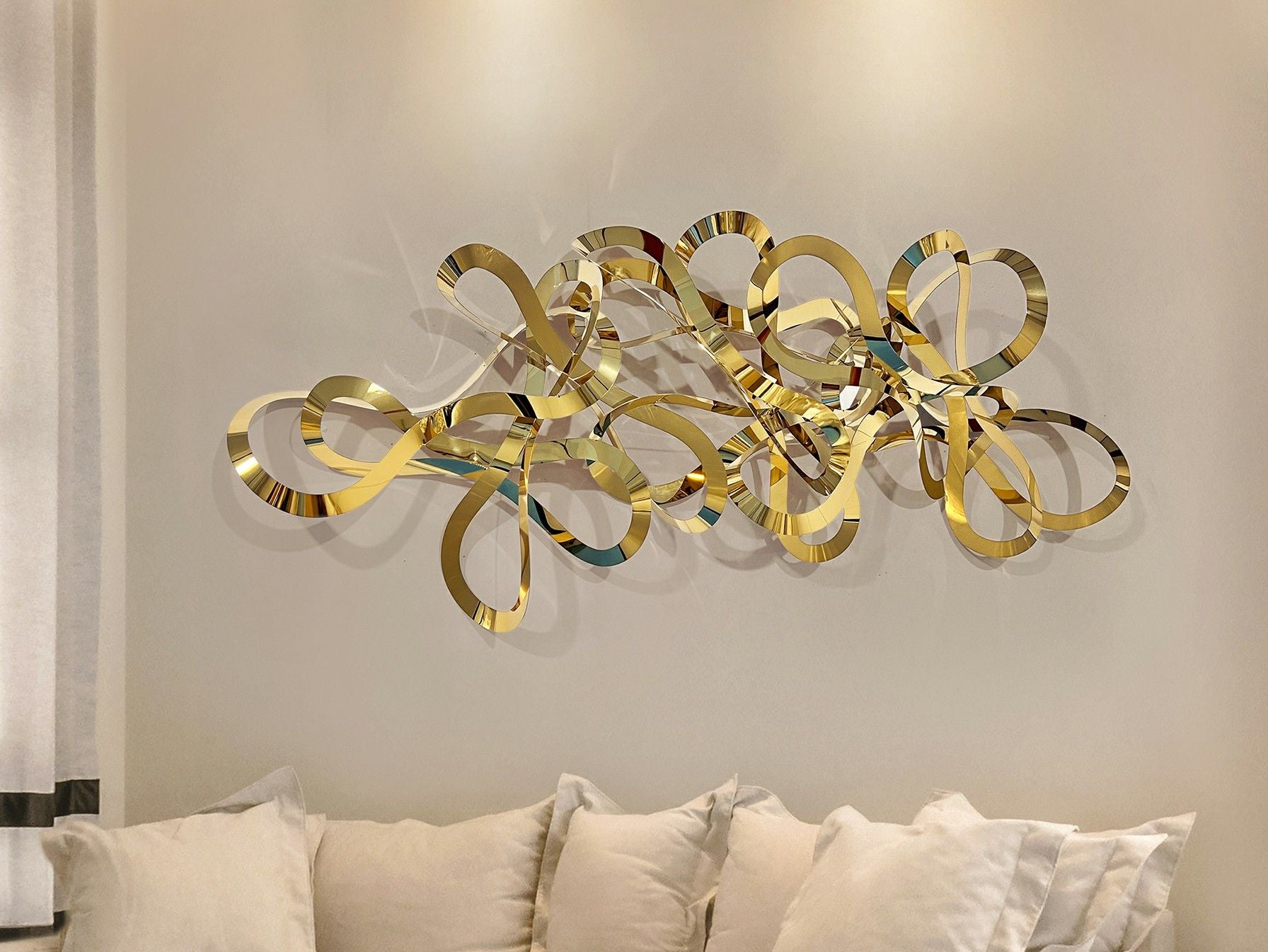 MEDUSA - WALL SCULPTURE - GOLDEN STEEL