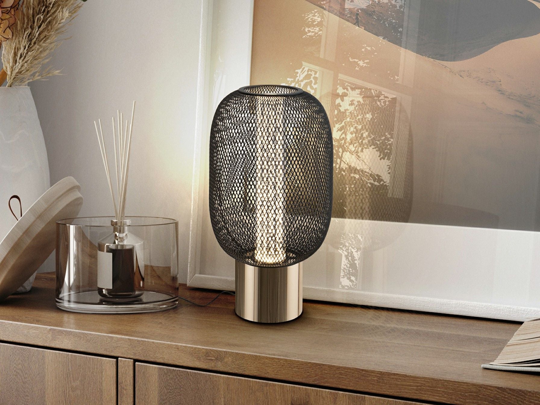 ·MICRON· TABLE LAMP, 1L., GOLD/BLACK