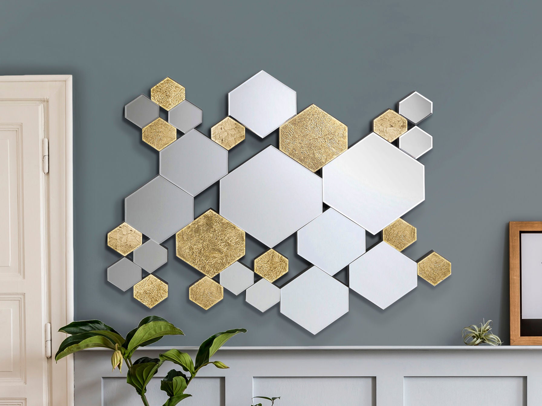 Schuller Nadia 521192 Mirror Gold Leaf Hexagon