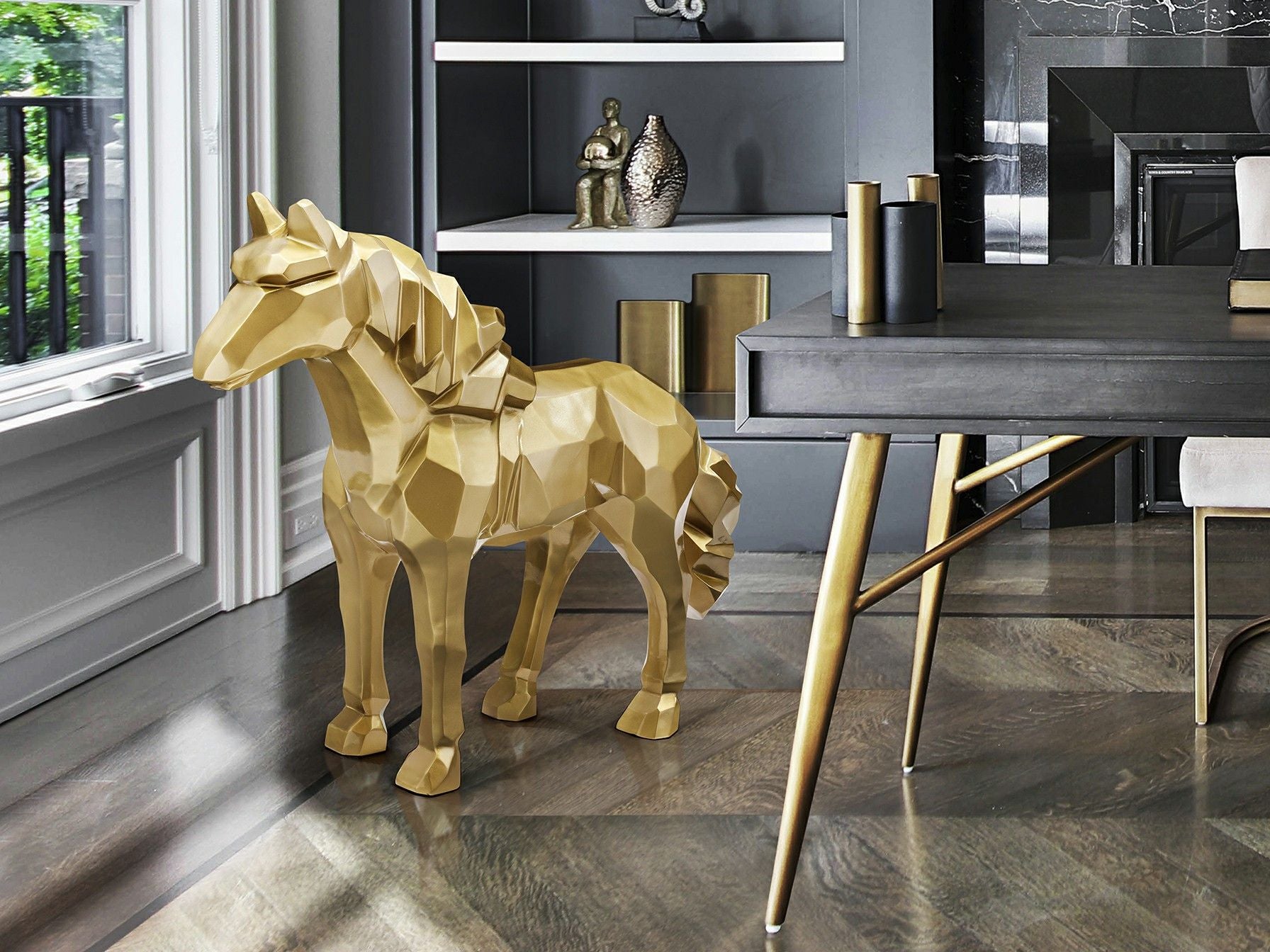 -FUTURE HORSE- HORSE FIGURE, GOLD