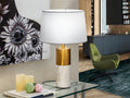 Lucian Table Lamp 1L. White Marble