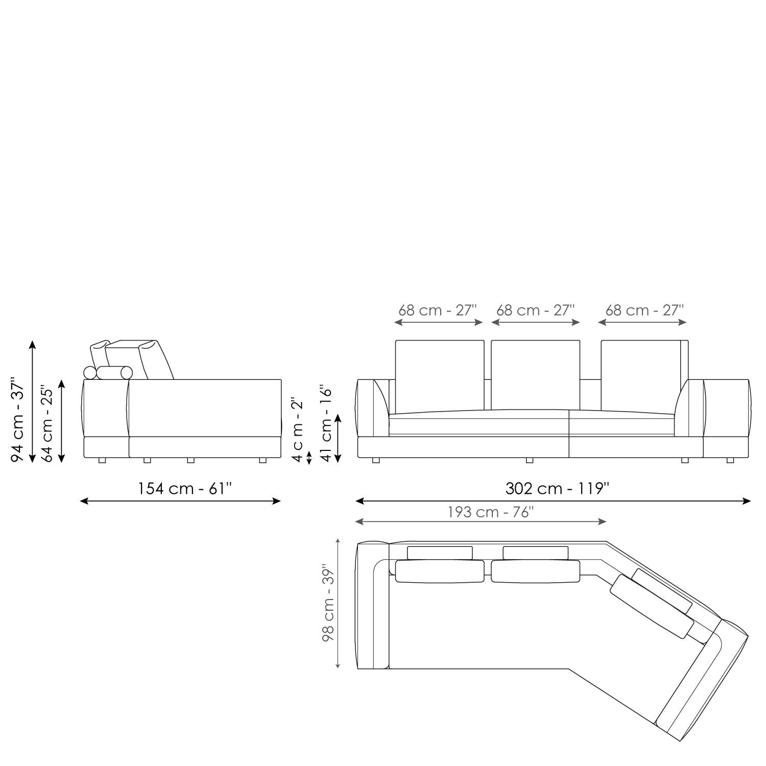 Liam modern design corner sofa