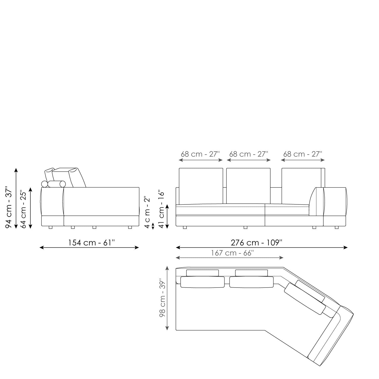 Liam modern design corner sofa